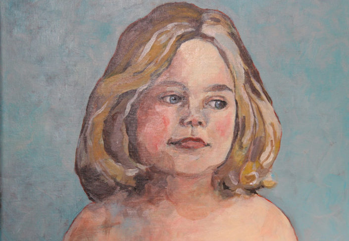 Kinder portret - Olieverf op doek - 50 x 40 cm - Kittie Markus